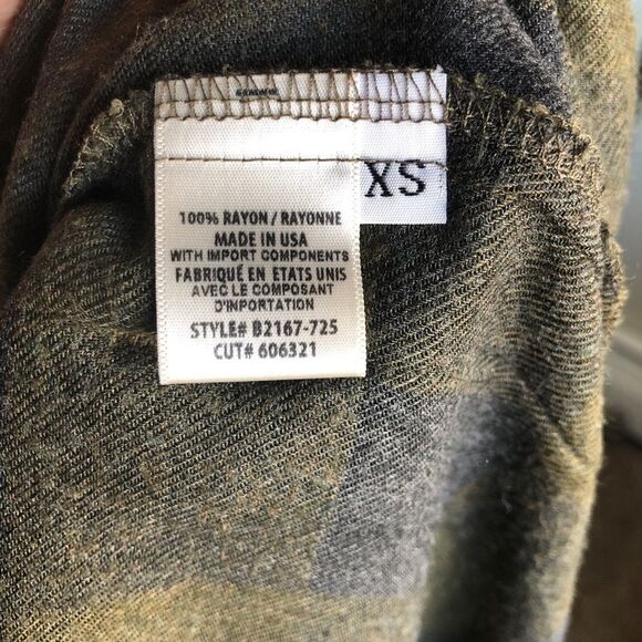 Cloth & Stone Plaid Rayon blouse with bell sleeves - Picture 7 of 7